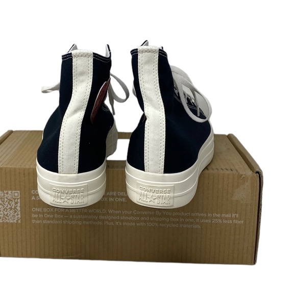 Converse Ctas Lift Platform Shoes Hi Canvas Black Red Men's Custom 171209C-WWBLR - Picture 3 of 9